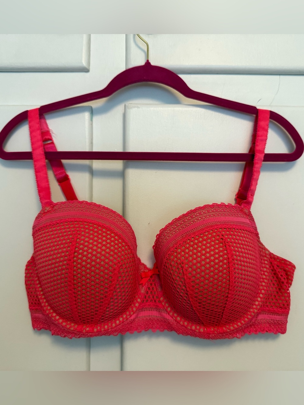City Chic 38DD Push-Up Bra - Bright Pink